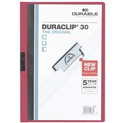 Klemmap Durable Duraclip A4 3mm 30 vellen aubergine