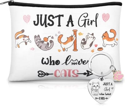 Cat Makeup Tas Sleutelhanger voor Vrouwen - Perfecte Cadeaus voor Kattenliefhebbers en Kattenmoeders, Ideaal voor Verjaardagen en Feestdagen