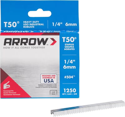 Zware T50-nietjes 0,64 cm pootlengte voor bekleding en meubels - 1250 stuks