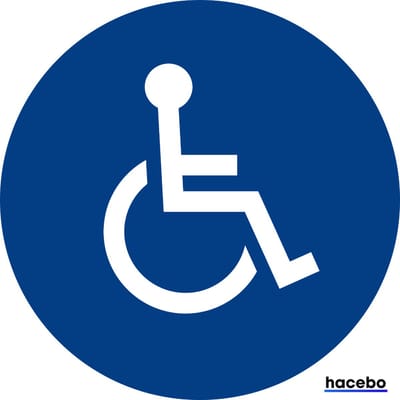 Gehandicapten sticker met rolstoel - Invalide Sticker Rolstoel - Geschikt Voor Auto Deur Toilet - Weerbestendig - 10 x 10 cm