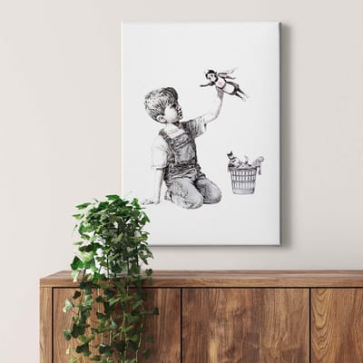 Canvas print DD123169 Real Hero A.S. Création 0,5 x 0,7 m Wit Kantoor Hal/Gang Keuken Slaapkamer Woonkamer