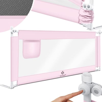 KESSER® bedhekje - Bedhek Kinderbedhek voor kinderen Baby bedhek Valbeveiligingsbed voor Bed & boxspring - 150cm, Roze
