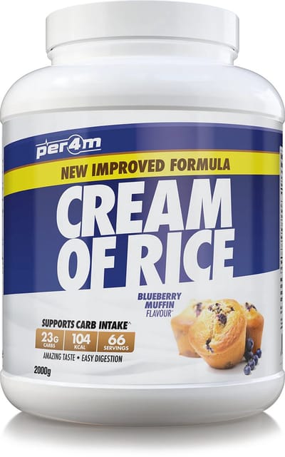 Per4m - Cream of Rice - 2kg - Blueberry Muffin - Weight Gainer - Mass Gainer - COR - Cream of rice - Rijstmeel - Shake - Fitness - Krachttraining - Gym