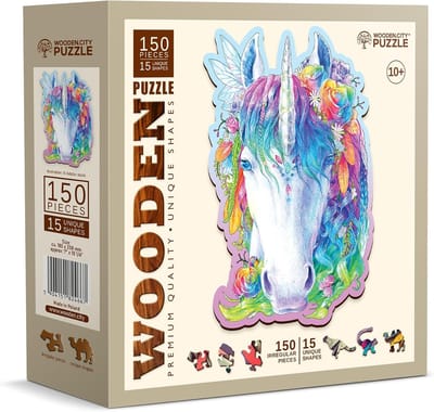 Houten Puzzel - Unieke Vormen - Concentratie Oefenen - Samengesteld Hout - 25.8 x 18 cm