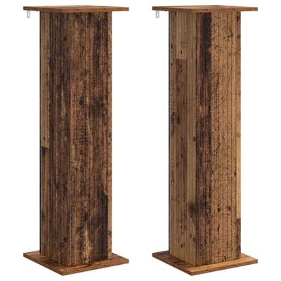 vidaXL - Plantenstand - 2 - st - Oud - hout - 30,5 - x - 30 - x - 100,5 - cm - Bewerkt - hout