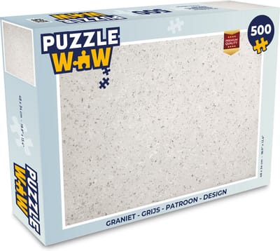Puzzel Graniet - Grijs - Patroon - Design - Wit - Legpuzzel - Puzzel 500 stukjes