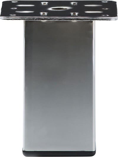 Stalen meubelpoot rvs look vierkant 5 bij 5 cm en hoogte 10 cm - Set van 4 stuks