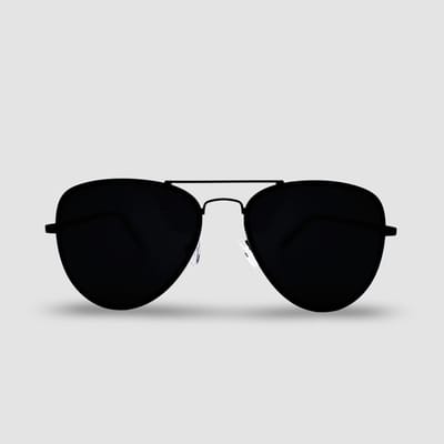 Montuurtjevoorjou - Aviator Black 2.0 - Zonnebril - Heren - Dames - Festival Bril - Zwart