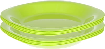 Plasticforte Verjaardag/kinderen/camping borden - 8x stuks - Dia 21 cm - limegroen - kunststof - onbreekbaar