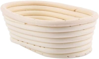 Rieten Broodmand - Bakersmand Bakmand - Brood Bakken - Natuurlijk Rieten Materiaal - 17 x 12 x 6 cm - Beige