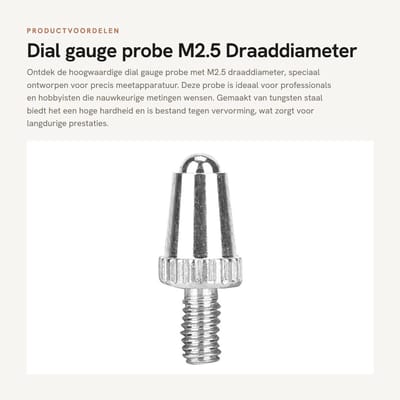 Dailygoods- Meetklok Hoge Precisie - M2.5 Schroefdraad - Staalmateriaal met Wolfraam - Vervangen Wijzerplaatcontacten - Geschikt voor Meetapparatuur - Plat Geproduceerde Randen