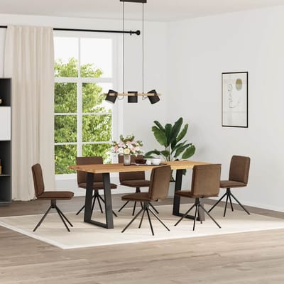 vidaXL Eetkamerstoelen 6 st kunstsuède bruin