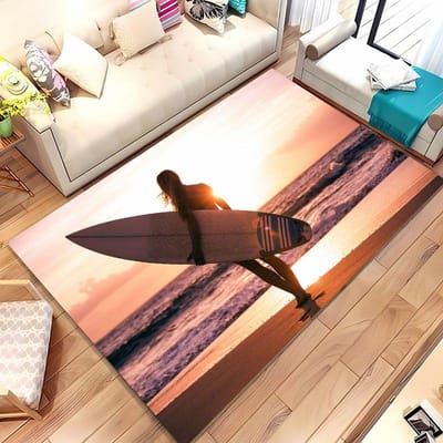 Surfplank Thema 3D Print Groot Oppervlak Tapijt voor Thuis Woonkamer Kinderkamer Mat Bank Deurmat Vloerkleed Antislip Decor 40x60cm (16x24in)