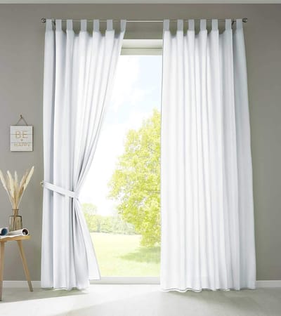 Gordijnen Set 2-deel lichtdoorlatend met lussen en plooiband 225x140 cm