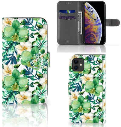 Apple iPhone 11 Hoesje Orchidee Groen