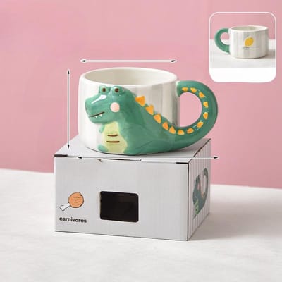 Krokodil Mok Keramiek Onderglazuur Gekleurde Melkbeker Cartoon Meisje Kinderen Waterbeker Thuis Schattige Grappige Beker 380ml