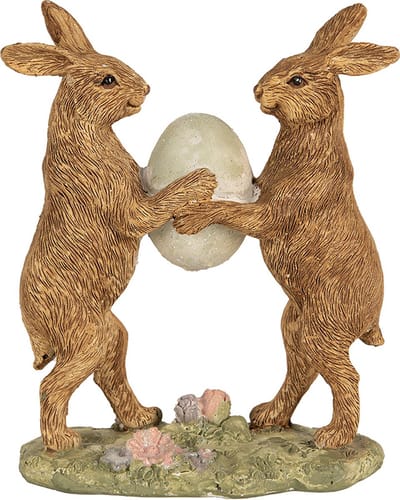 Clayre & Eef Beeld Konijn 21 cm Bruin Polyresin