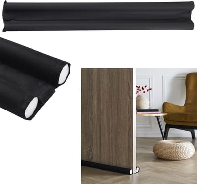 Tochtstopper voor Deur – 90 cm - Dubbele Deurafdichting Tegen Koude, Geluid & Stof – Energie Besparend – Gemakkelijk te Monteren – Isolatie Tochtrol - Zwarte