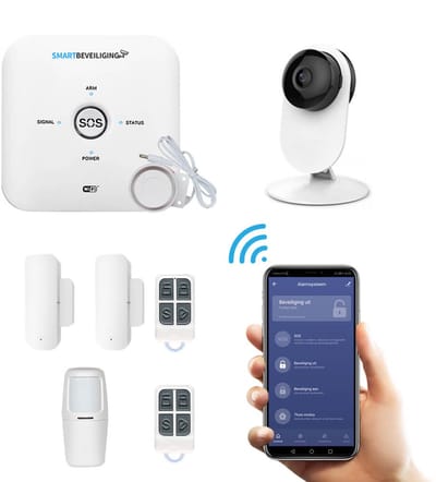 GSM WiFi Alarmsysteem Draadloos - Plus Pakket - WiFi Beveiligingssysteem voor Woning met Camera
