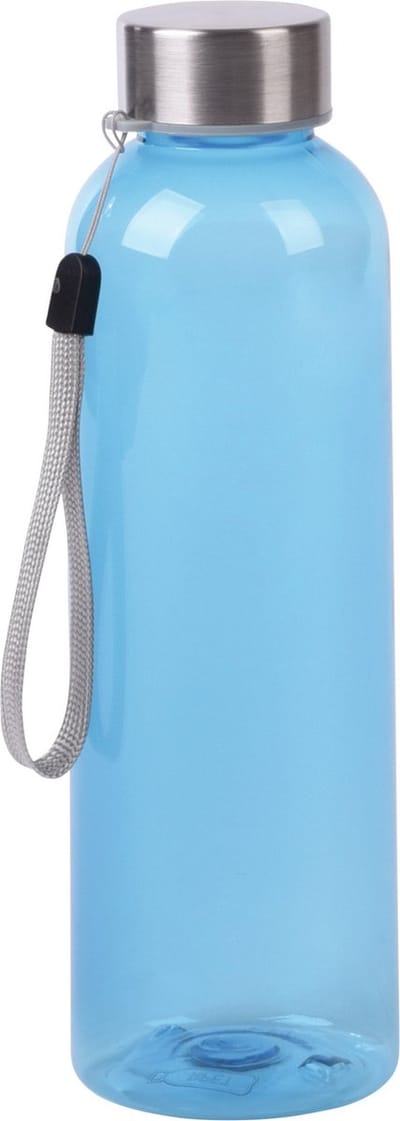 Bellatio Design Waterfles / drinkfles / sport bidon Olympic - lichtblauw - kunststof - 500 ml - rvs schroefdop