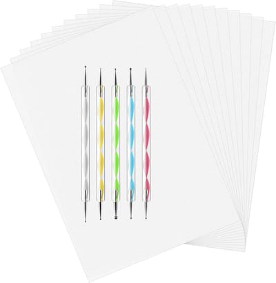 150 Vellen Carbonpapier Wit Voor Overdracht en Traceren Met 5 Stuks Embossing Stylus en Dotting Tools Voor Stof, Papier en Hout