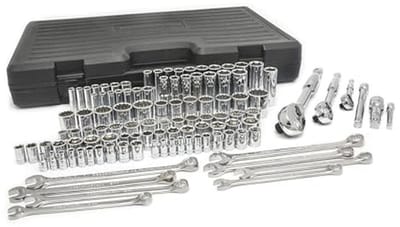 110-delige dopsleutelset 1/4, 3/8 en 1/2 inch - Gereedschapsset voor monteurs, SAE/Metisch