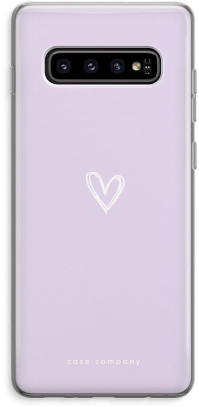 Case Company® - Hoesje geschikt voor Samsung Galaxy S10 Plus hoesje - Klein hartje paars - Soft Cover Telefoonhoesje - Bescherming aan alle Kanten en Schermrand