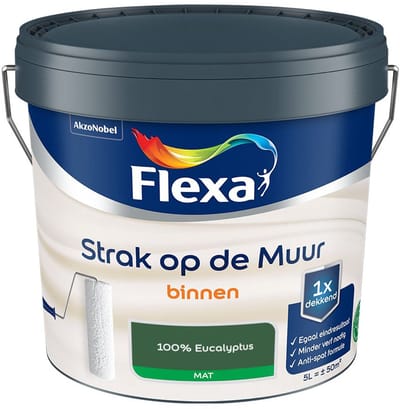 Flexa - Strak Op De Muur Binnen Mat - 100% Eucalyptus - Mengverf - 5 L
