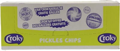 Croky Chips Pickles Smaak Vegetarisch-Glutenvrij - Doos 20 zakjes van 40gram