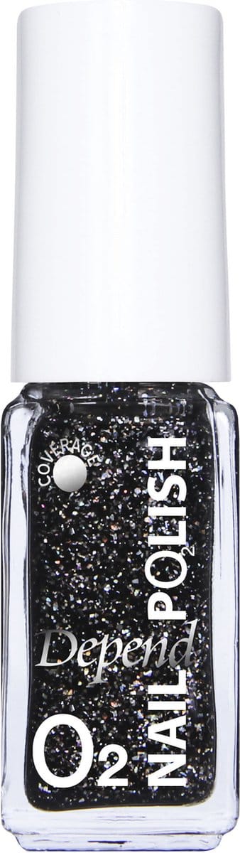 Depend nagellak zwart glitter