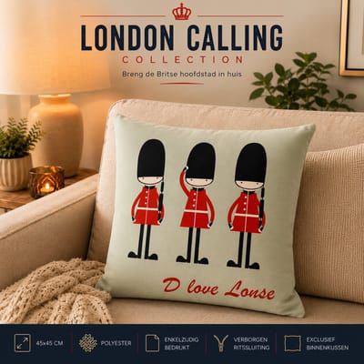 London Calling Collection Kussenhoes - 45x45 cm