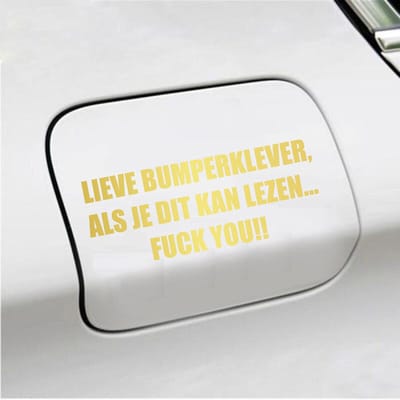 Bumpersticker - Lieve Bumperklever - 6 X 14,8 - Goud