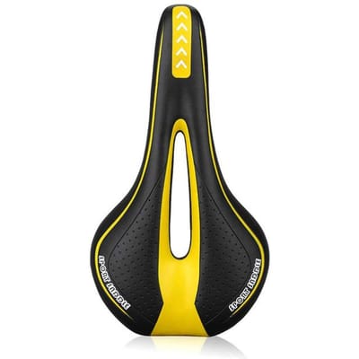 Fietszadel Gel MTB Mountain Racefiets Zadel Comfortabel Zacht Fietskussen Hometrainer Zadel voor Mannen en Vrouwen geel