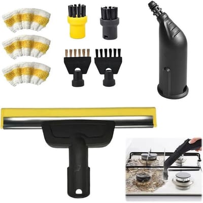 GELLDG 9 Stuks Opzetstukken voor Stoomreinigers - Stoomreiniger Accessoires Set - Eenvoudig Te Monteren en Demonteren - Geschikt voor Kärcher SC1 SC2 SC3 SC4 SC5 - Kunststof