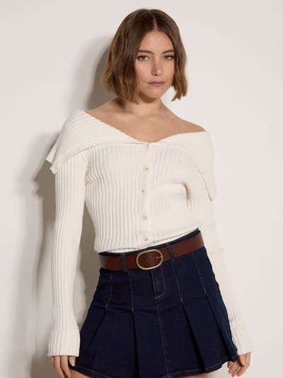 V-hals vest met breiband