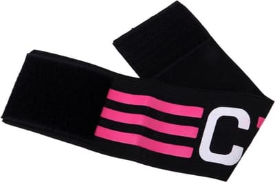 New Age Devi - Aanvoerdersband Zwart Roze - Voor Sport en Beweging - Geschikt voor Kinderen en Volwassenen - 1 stuk