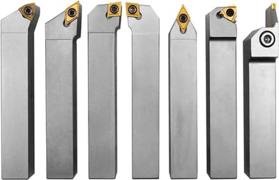 Draaibeitelset - Metaalbewerking beitels - Metaal draaien - Vernikkelde coating - 7-delig - Zilver