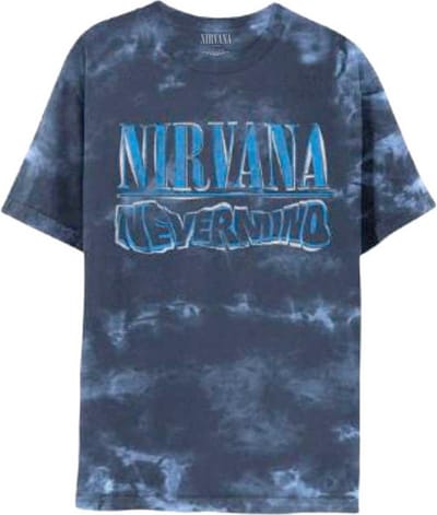 Nirvana - Nevermind Wavy Logo Heren T-shirt - S - Blauw