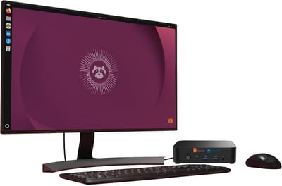 Privacy Mini Computer + monitor 24" voorgeïnstalleerd met Ubuntu 26.04 Anonymity versie (anti-chatcontrol-sleepnetwet)