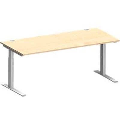 Schäfer Shop Genius bureau MODENA FLEX, C-voet rechthoekige buis, B 1800 x D 800 mm, ahorn/wit aluminium