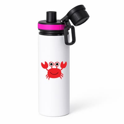 Hacebo® - Krab waterfles met draaidop roze - Kreeft - Dieren liefhebbers - Kreeftachtigen - schaaldieren - water fles - 850ML