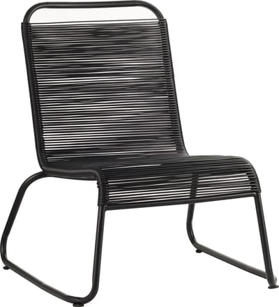 Tuinstoel met voetenbank - Loungestoel - Tuinmeubelen - Relax - Zwart
