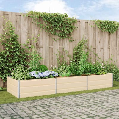 vidaXL - Plantenbak - Ivoor - 290 - x - 100 - x - 45 - cm - Gegalvaniseerd - staal