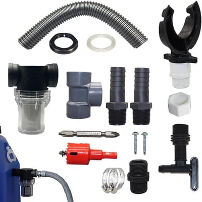 Regenton Connectorset - Regenvanger Systeem - Water Besparen - Duurzaam PVC Rubber - 100-110mm Pijp - Zwart