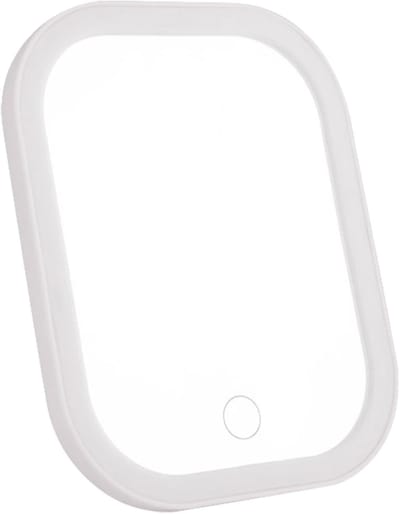 Verlichte make-upspiegel - Draagbare spiegel - Make-up aanbrengen - Touch bediening - 18.6 x 14.6 cm - Wit