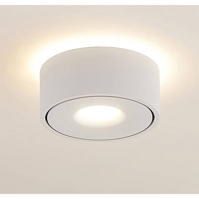 Arcchio LED plafondlamp Rotari, wit, up en down, aluminium