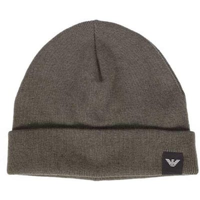 Emporio Armani Comfortabele Ademende Fleece Muts Herenmutsen Legergroen 627043 S gray