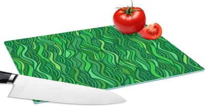 Glazen Snijplank - 28x20 - Zeewier - Patronen - Groen - Snijplanken Glas