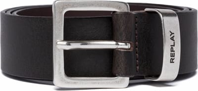 REPLAY Leren Riem Belt W85 Black Brown Donkerbruin