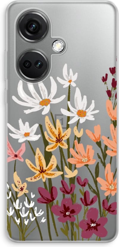 Case Company® - Hoesje geschikt voor OnePlus Nord CE 3 hoesje - Painted wildflowers - Soft Cover Telefoonhoesje - Bescherming aan alle Kanten en Schermrand